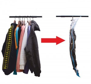 фото Вакуумный пакет для вещей на вешалке 60х90см #2