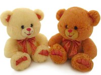 Мягкая игрушка Медведь с малиновым бантом
