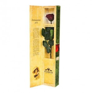 фото Долгосвежая роза Багровый Гранат в подарочной упаковке #2