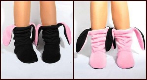 фото Тапочки Зайчики розовые с черными ушами #3