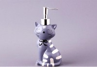 Подарок Дозатор для жидкого мыла Серый Кот