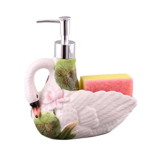 Подарок Дозатор для мыла с подставкой Лебедь