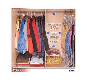 фото Вакуумный пакет для вещей на вешалке 70х145см #2