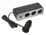 Подарок Разветвитель прикуривателя на 3 гнезда с USB