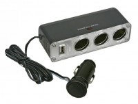 Подарок Разветвитель прикуривателя на 3 гнезда с USB