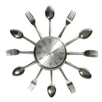 Подарок Настенные часы вилки - ложки Silver Fork
