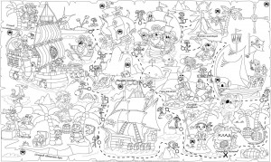 Подарок Обои-раскраски 'Пиратская карта' (60 х 100 см)