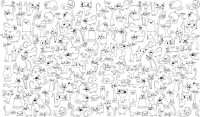 Подарок Обои-раскраски 'Веселые коты' (60 х 100 см)