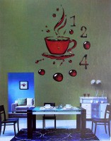 Подарок Объемные часы - наклейка Чашечка Кофе