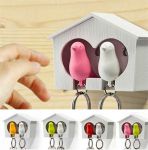 фото Ключница с брелками Птички в скворечнике #3