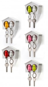 фото Ключница с брелками Птички в скворечнике #4