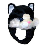 Подарок Шапка с ушками Черный кот