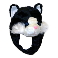 Подарок Шапка с ушками Черный кот