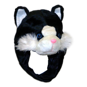 Подарок Шапка с ушками Черный кот