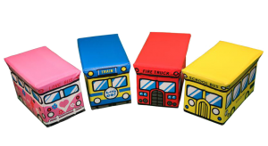 Подарок Ящик - пуфик для игрушек Happy Bus