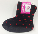 Подарок Домашние тапочки-угги Черные в горошек