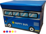 Подарок Большой ящик - пуфик для игрушек Веселый автобус