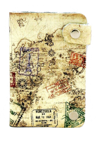 Подарок Кожаная кредитница на кнопке Путешественника