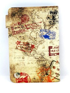 фото Кожаная кредитница на кнопке Путешественника #2