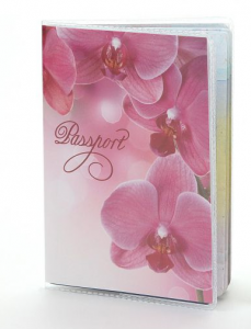 Подарок Обложка виниловая на паспорт Орхидея