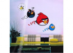 Подарок Объемные часы - наклейка Angry birds