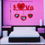 Подарок Объемные часы - наклейка Любовь