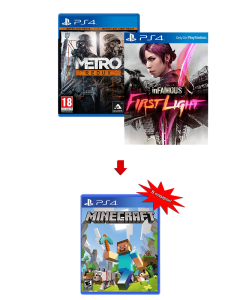 игра Metro Redux PS4 + Infamous: First Light PS4 + Minecraft PS4