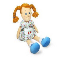 Мягкая игрушка Кукла Танюша в палтье с фартухом