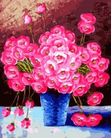 Картина по номерам Brushme 'Розовые цветы в синей вазе' (GX9162)