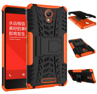 Чехол бампер для смартфонов Xiaomi Redmi Note 2 Anti-shock Black-Orange (2825663)
