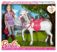 Кукла 'Барби в клетчатой рубашке с лошадью' (DHB68)