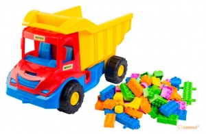 Грузовик с конструктором 'Multi truck' (красно-синяя кабина) Wader (39221-2)