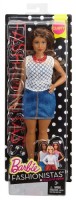 Кукла Barbie 'Модница, мулатка в джинсовом платье и красных босоножках' (DGY54-32)